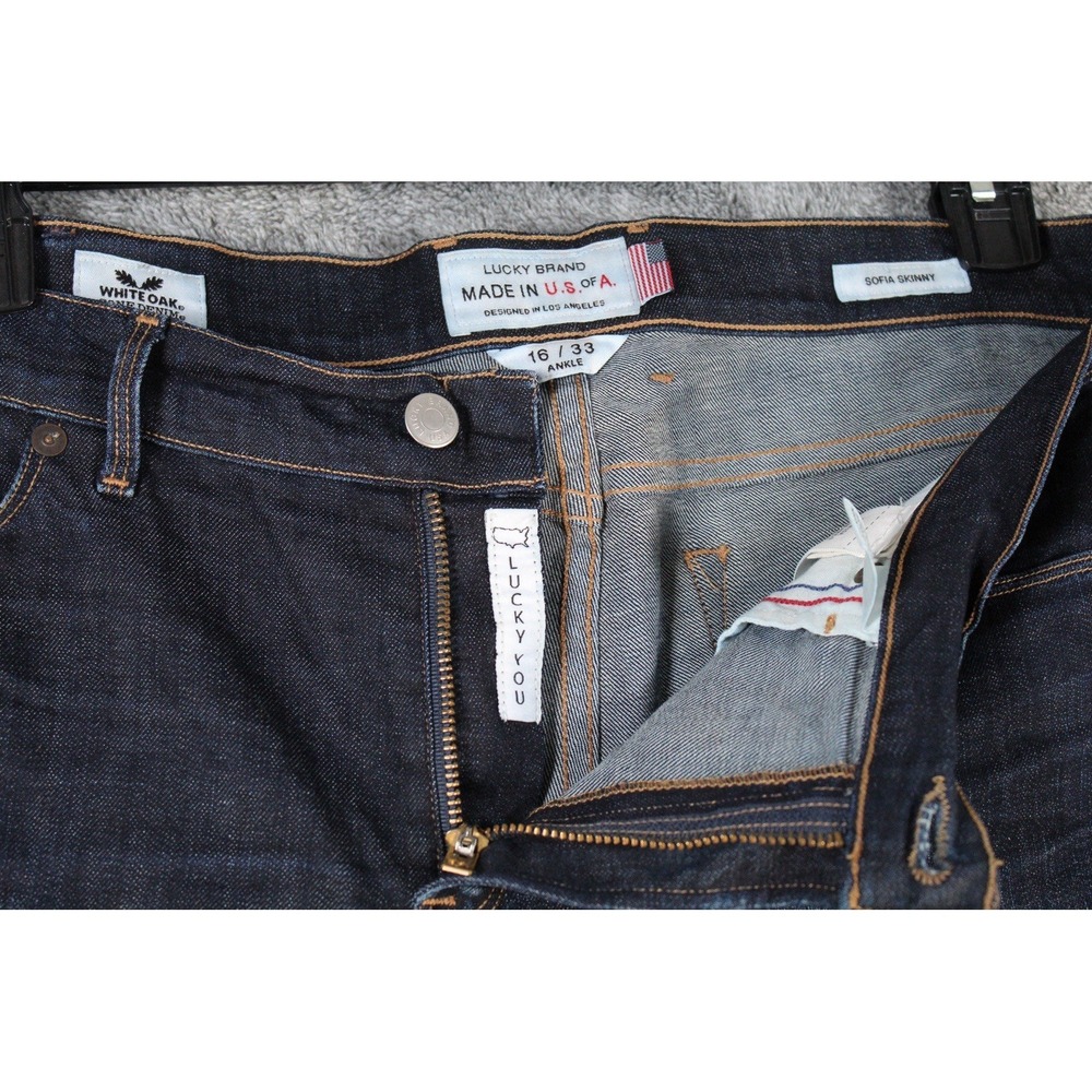 NWOT Lucky Brand Jeans‎ Shorts 16/33 Women Blue Distressed Made In USA Summer - Picture 6 of 14